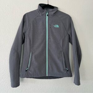 The‎ North Face Women's Size Small Apex Bionic Soft Shell Jacket Gray Turquoise